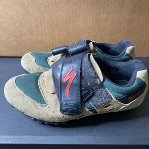 Specialized Sport MTB Cycling Shoes Mens 7.5 EU 40 Tan Green Suede 610-1240